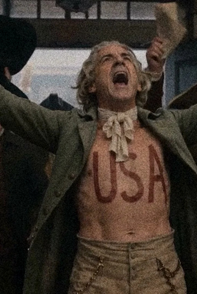 George Washington celebrating in Slapbox’s Rap Fathers film